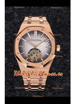 Audemars Piguet Royal Oak Flying Tourbillon 41mm in 904L Oro Rosado con Dial Gris