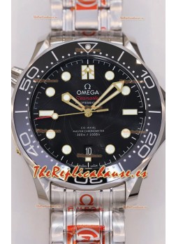 Omega Seamaster James Bond Reloj Suizo Negro Acero 904L Reloj Réplica a Espejo 1:1