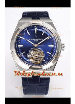 Vacheron Constantin Overseas Tourbillon Acero Inoxidable Correa de Piel Réplica a Espejo 1:1